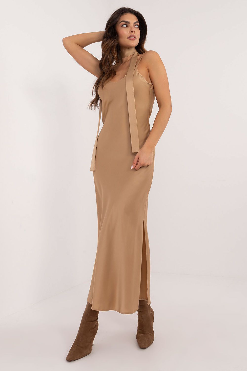 Satin Strut Midi Dress