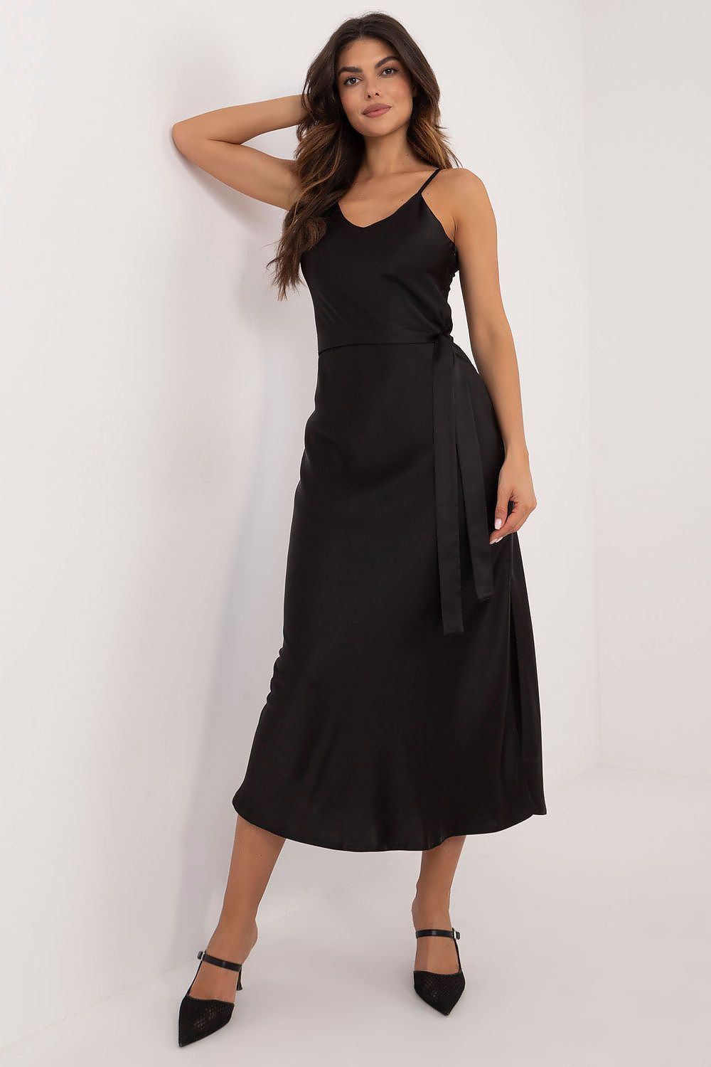 Satin Strut Midi Dress