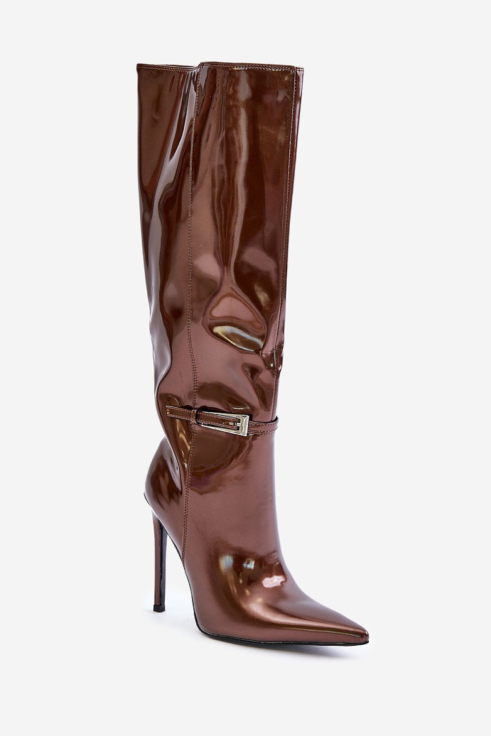 Ezra Buckled Gloss Boots