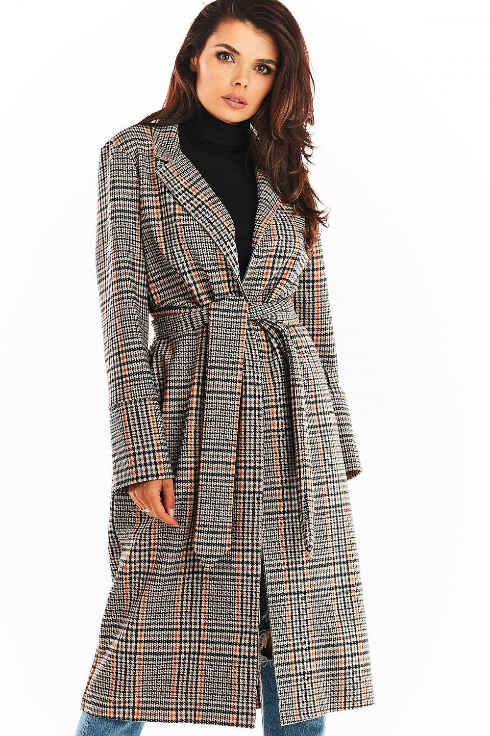 Women's Plaid Trench Coat