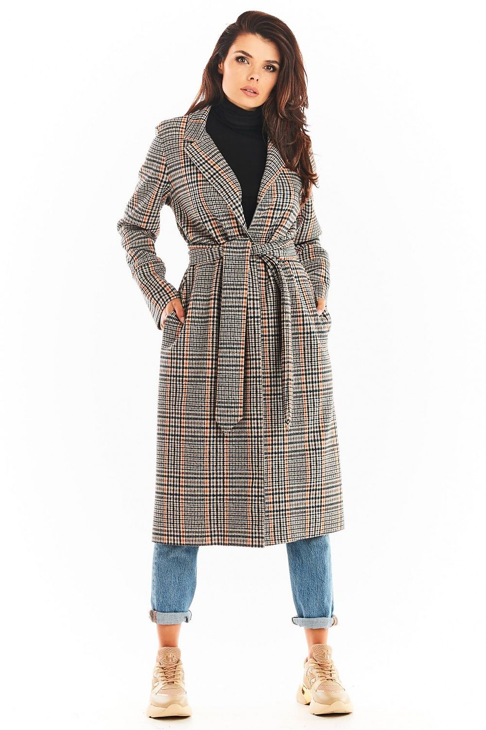 Women's Plaid Trench Coat