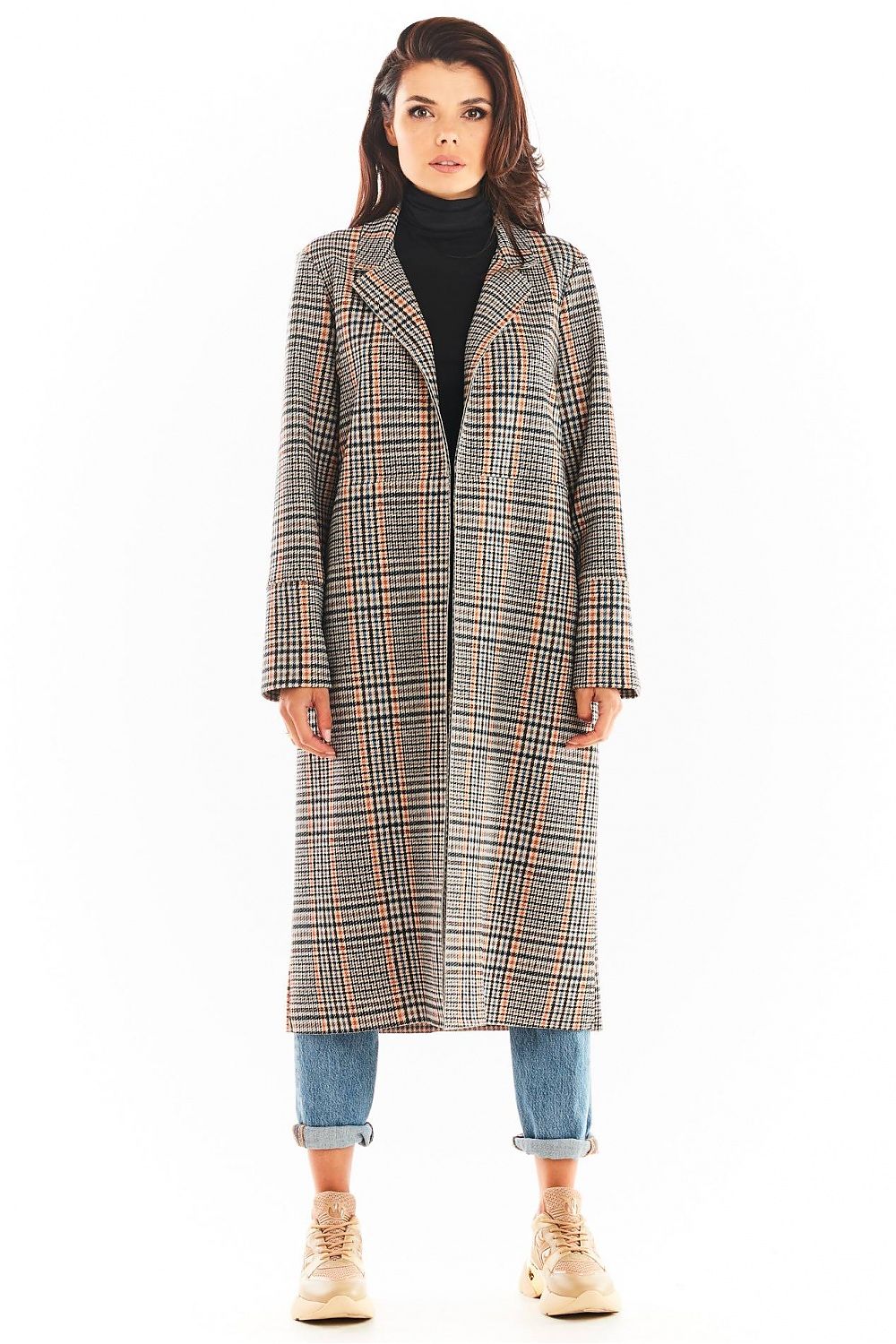 Women's Plaid Trench Coat