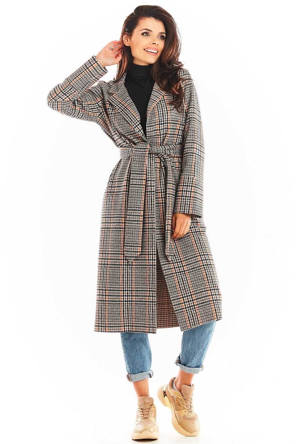 Women's Plaid Trench Coat