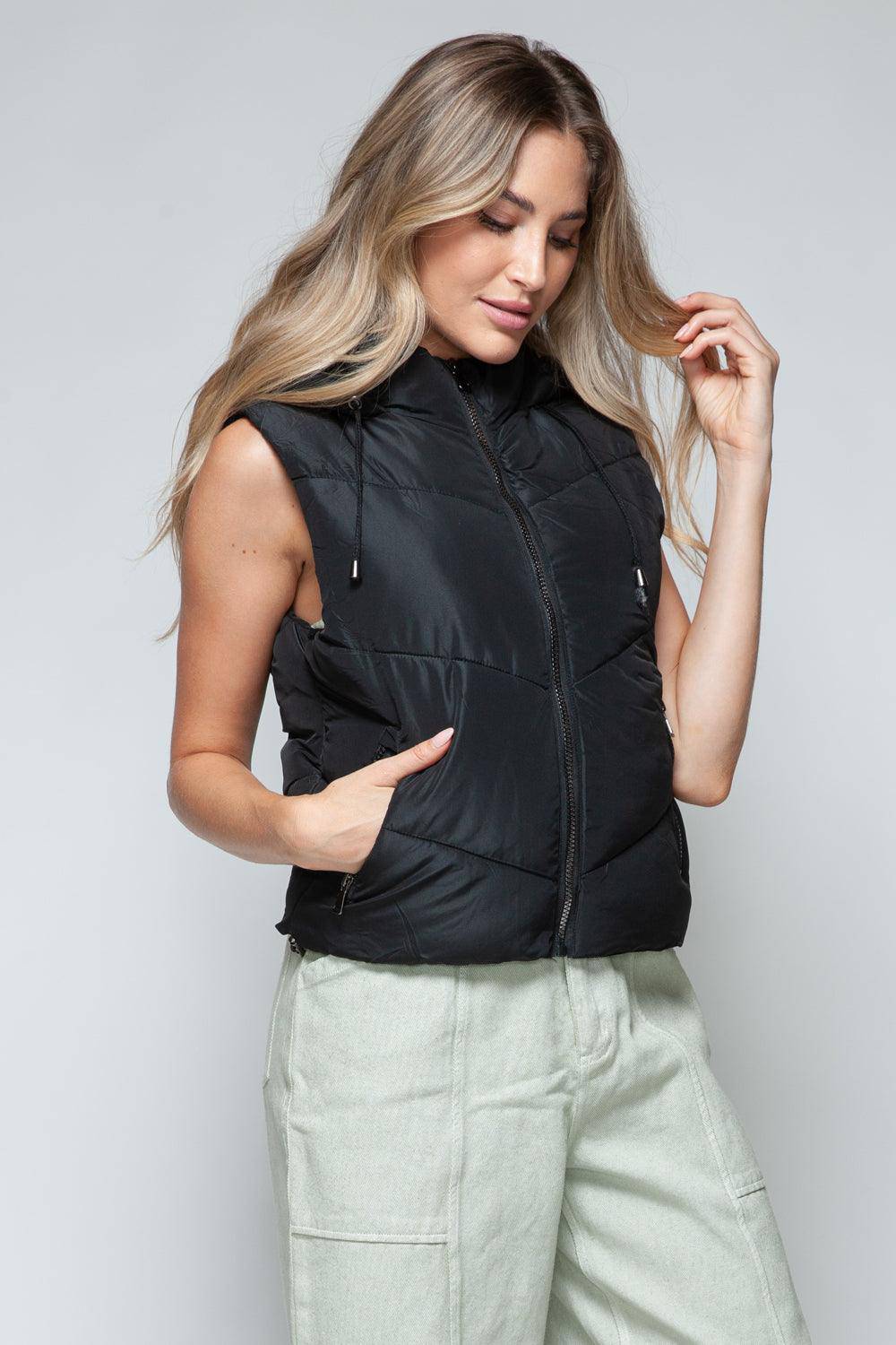 Anna Hooded Puffer Vest - Dapper Deluxe Fashion