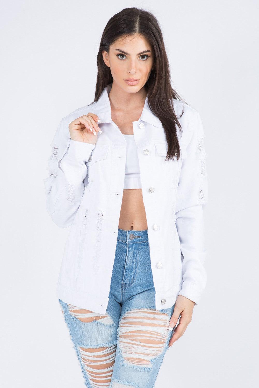 Distressed Denim Jacket - Dapper Deluxe Fashion