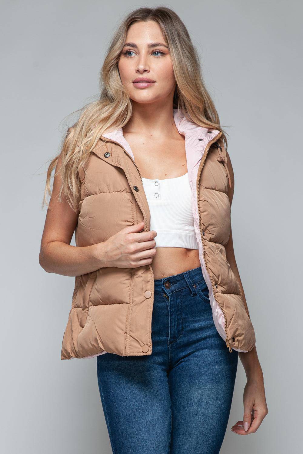 Alyssa Hooded Puffer Vest - Dapper Deluxe Fashion