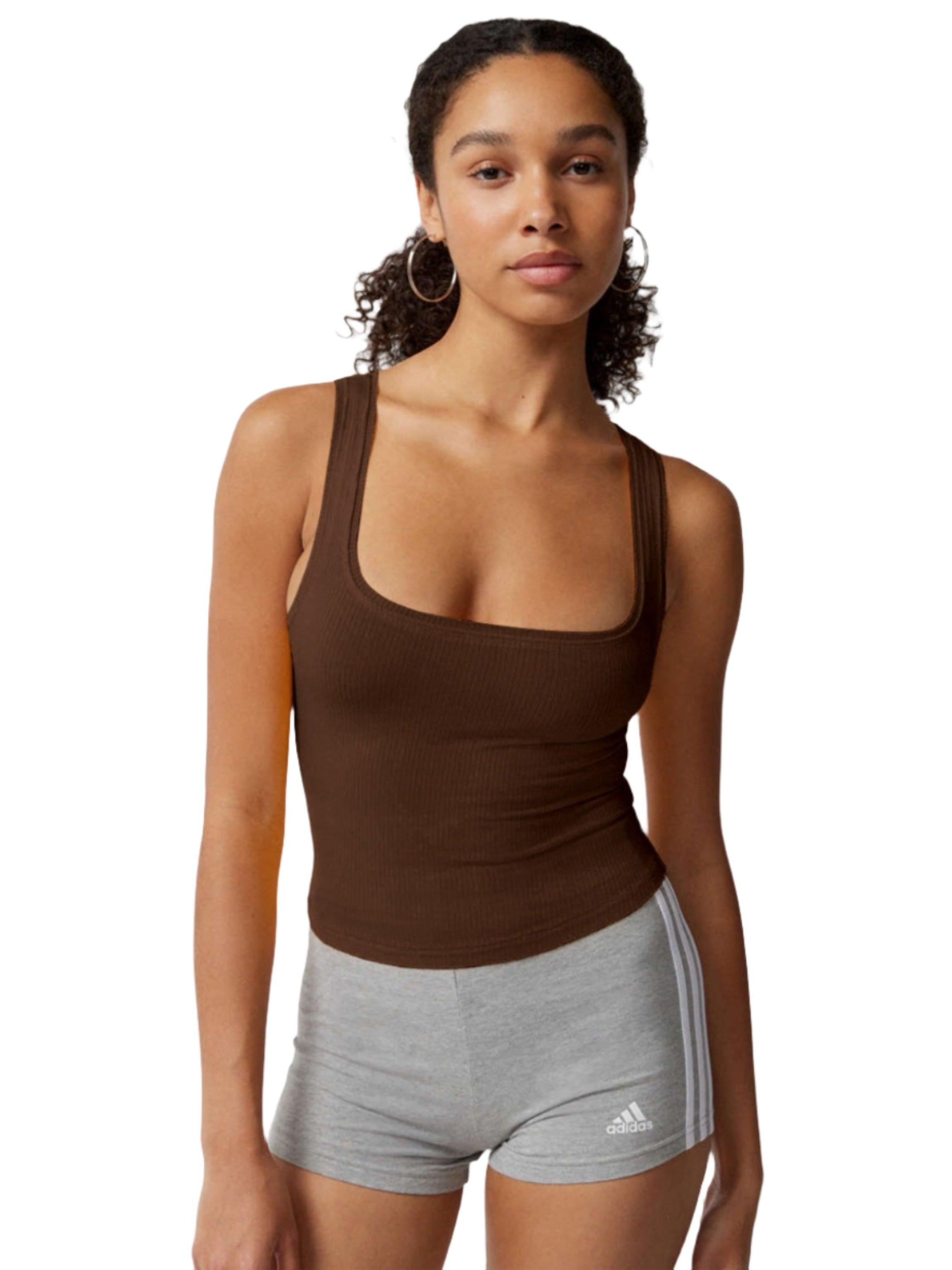 Ruth Ribbed Square Crop Tank - Dapper Deluxe Fashion