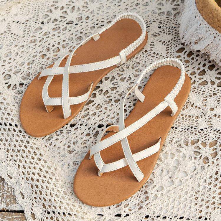 Leather Crisscross Sandals - Dapper Deluxe Fashion