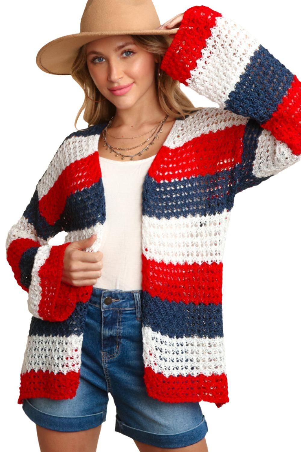 Women's Striped Cardigan - Dapper Deluxe Fashion