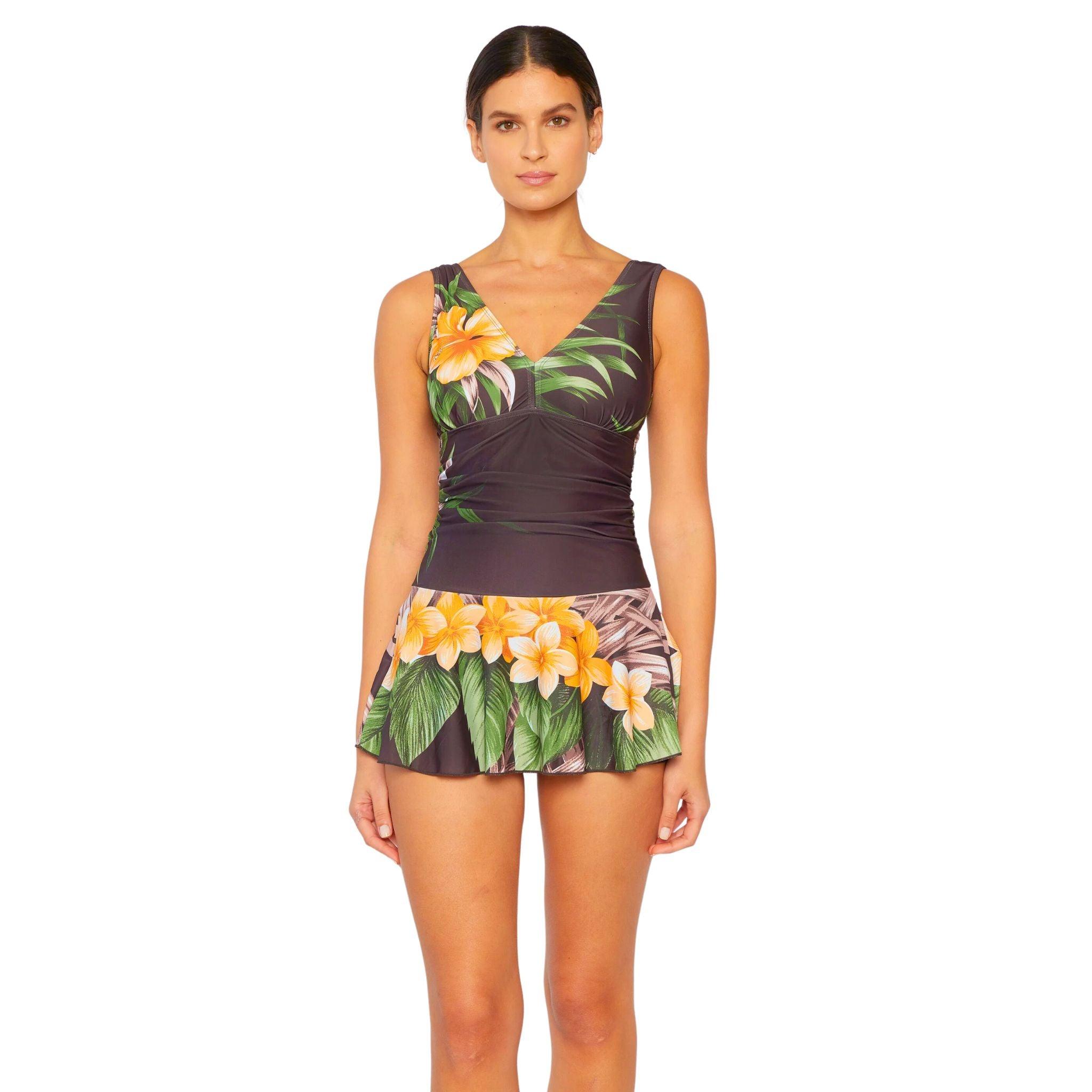 Hula Blossom Beach Swim Dress - Dapper Deluxe Fashion