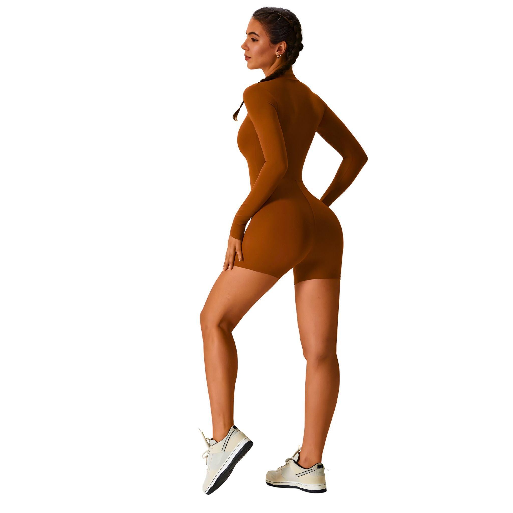 Jasmine Half Zip Active Romper - Dapper Deluxe Fashion