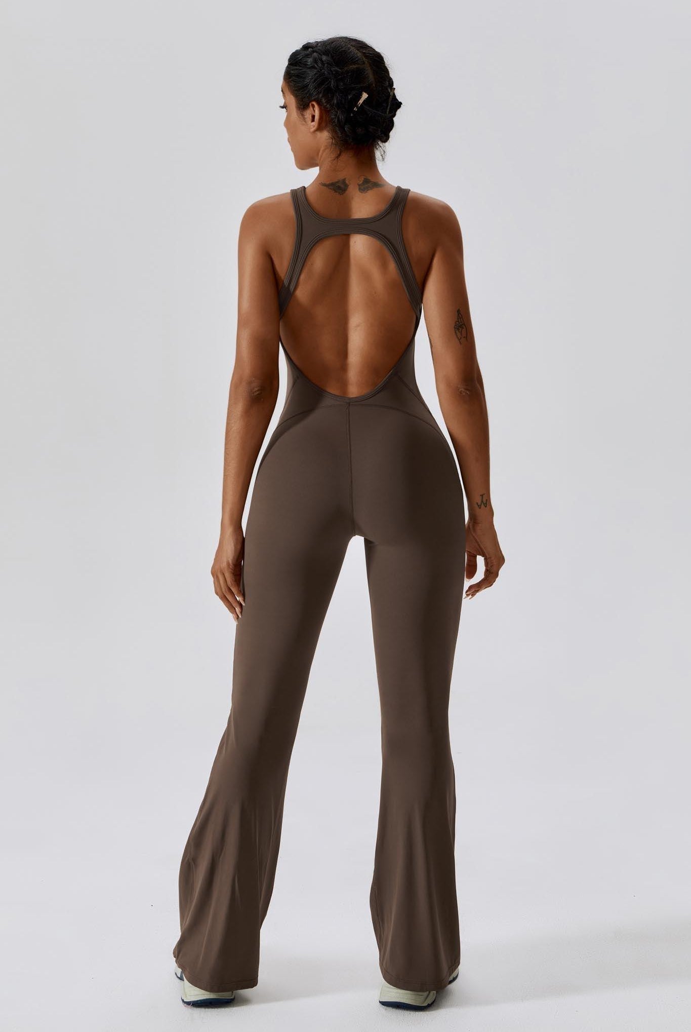 Brooke Booty Lift Active Jumpsuit-Brown