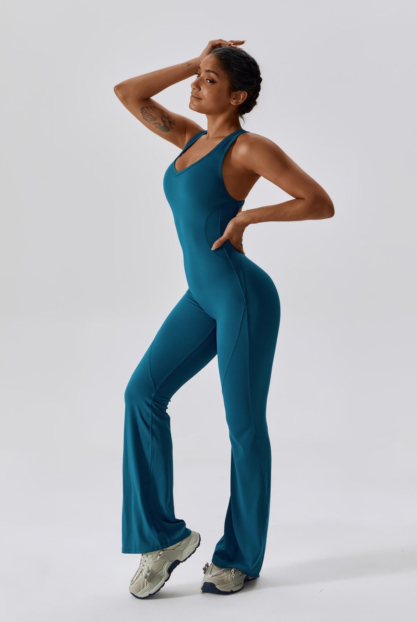 Brooke Booty Lift Active Jumpsuit-Peacock