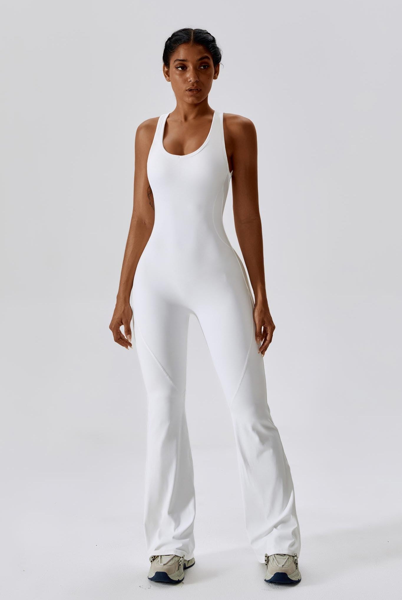 Brooke Booty Lift Active Jumpsuit-White