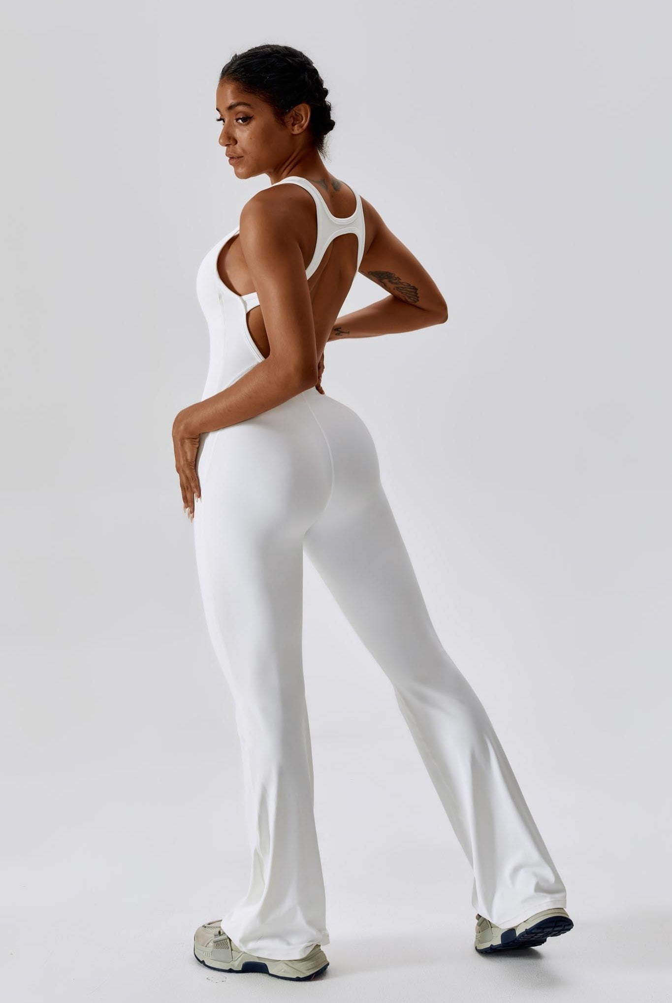 Brooke Booty Lift Active Jumpsuit-White