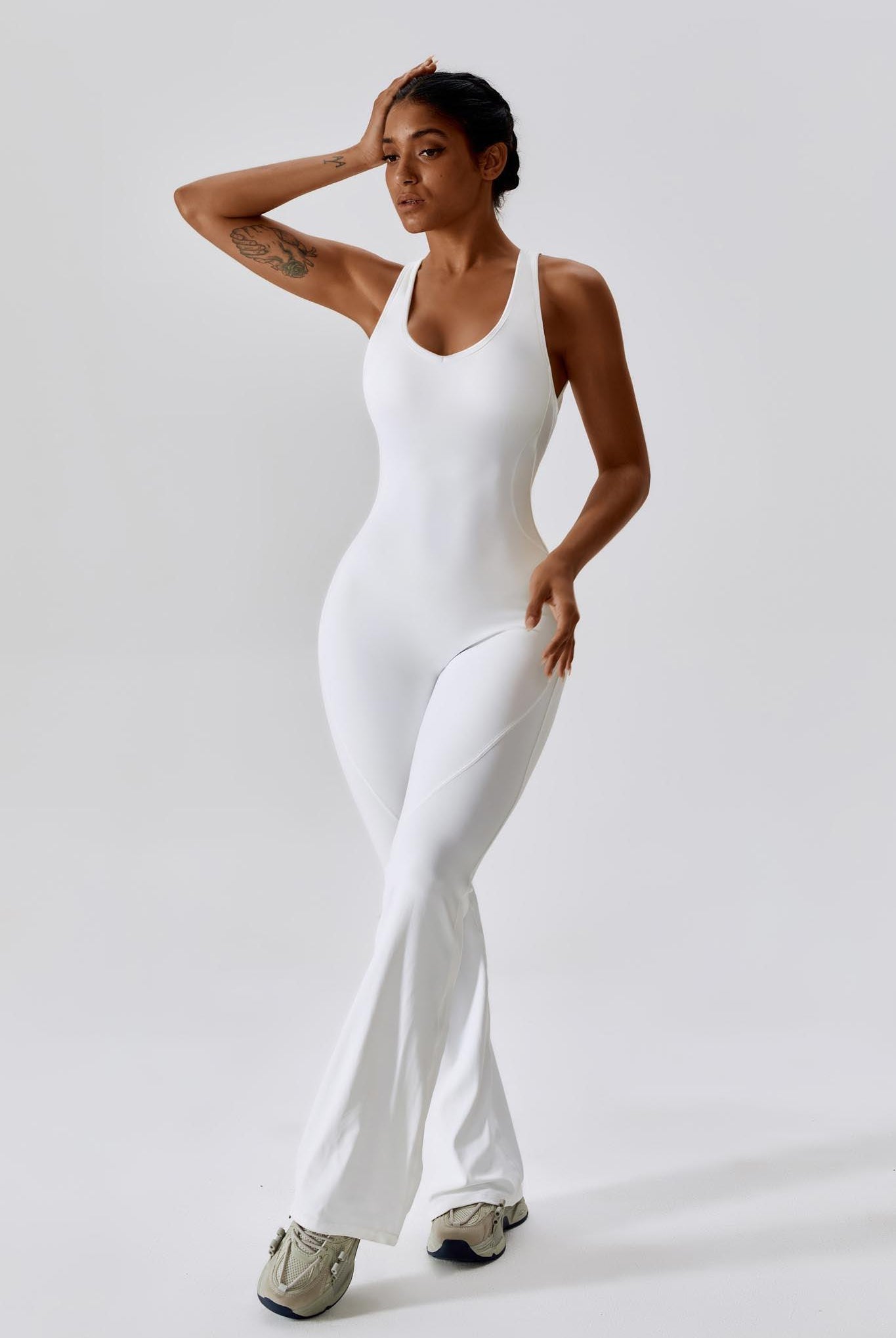 Brooke Booty Lift Active Jumpsuit-White