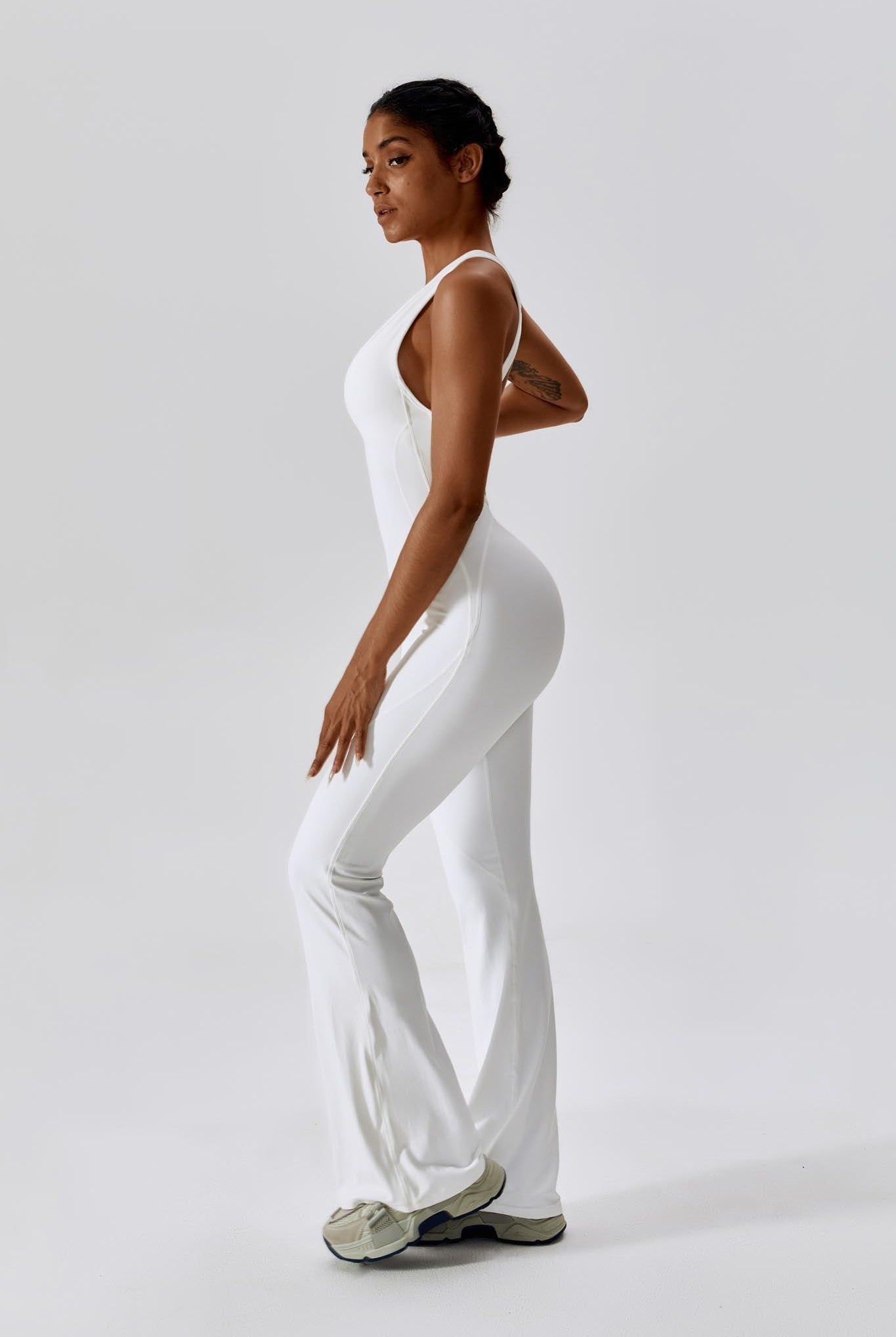 Brooke Booty Lift Active Jumpsuit-White