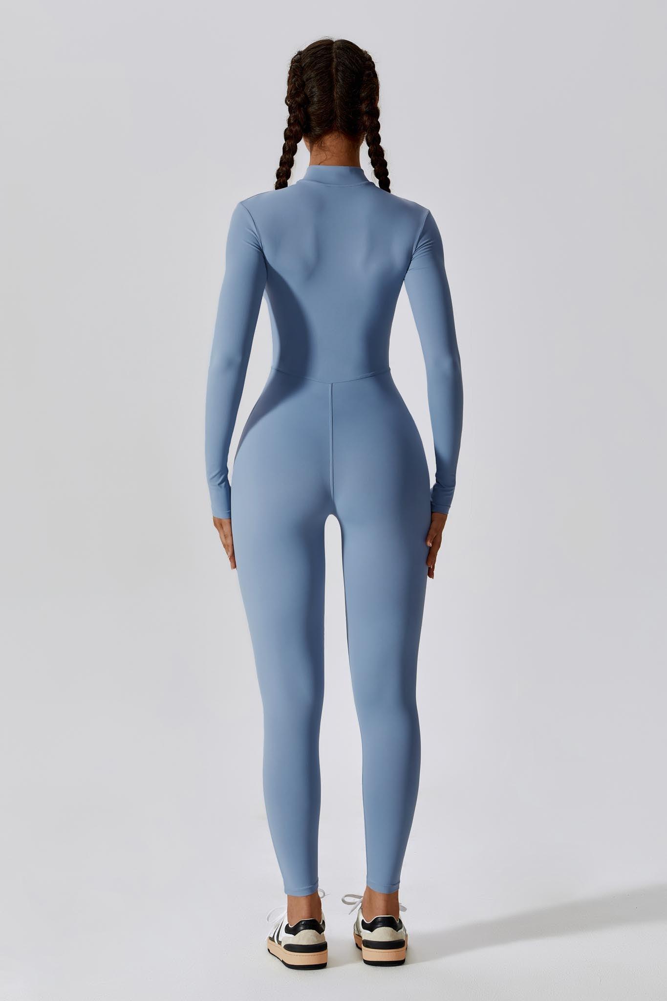 Sierra Long-Sleeve Active Jumpsuit-Chambray