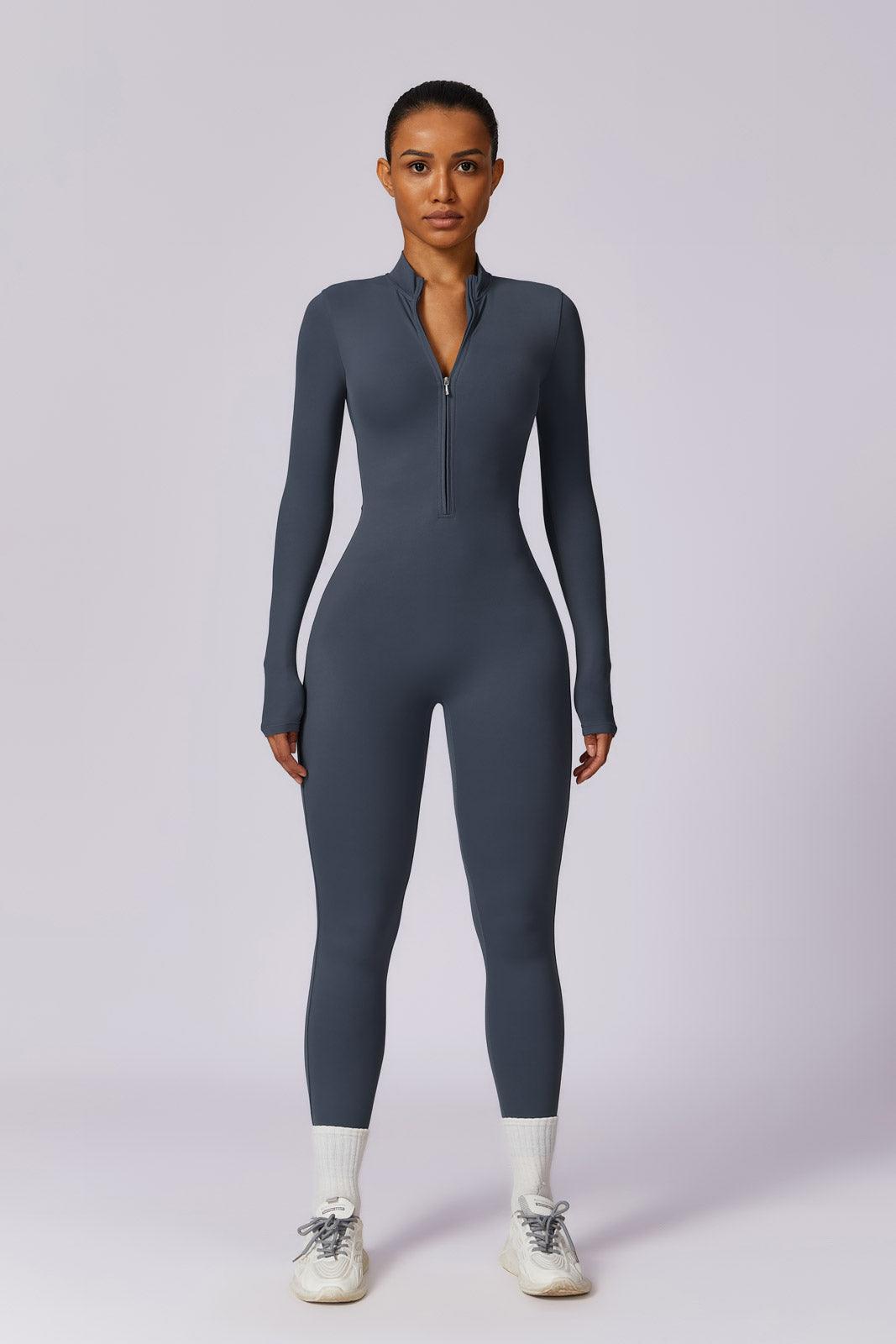 Sierra Long-Sleeve Active Jumpsuit-Navy