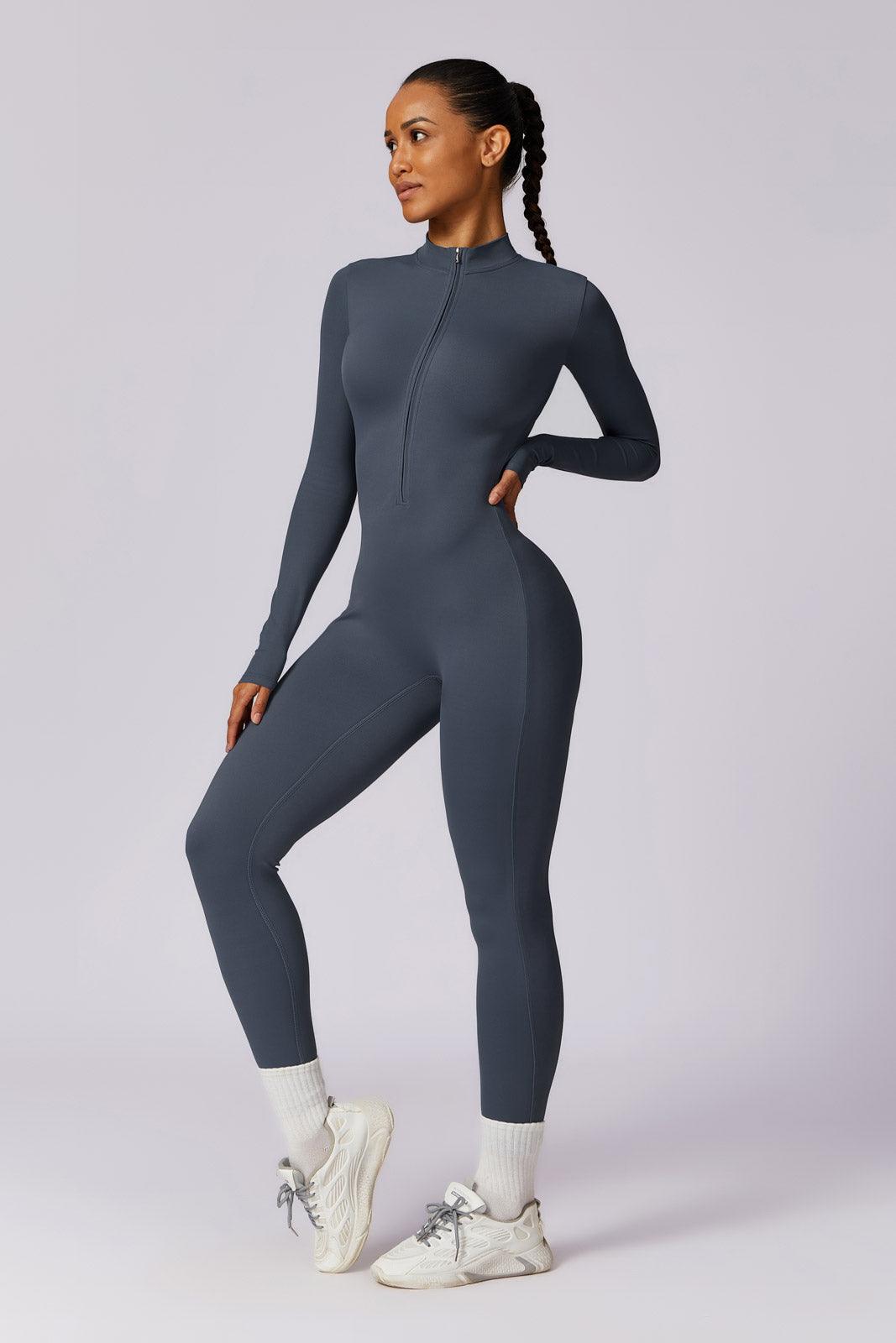 Sierra Long-Sleeve Active Jumpsuit-Navy