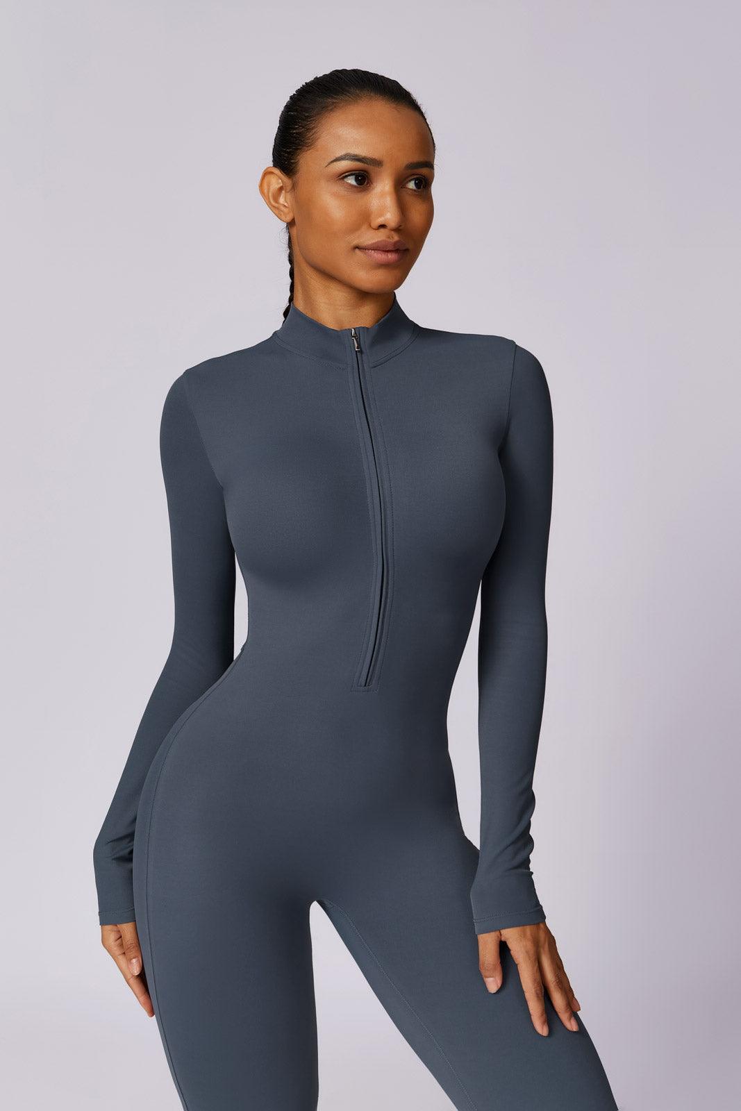 Sierra Long-Sleeve Active Jumpsuit-Navy