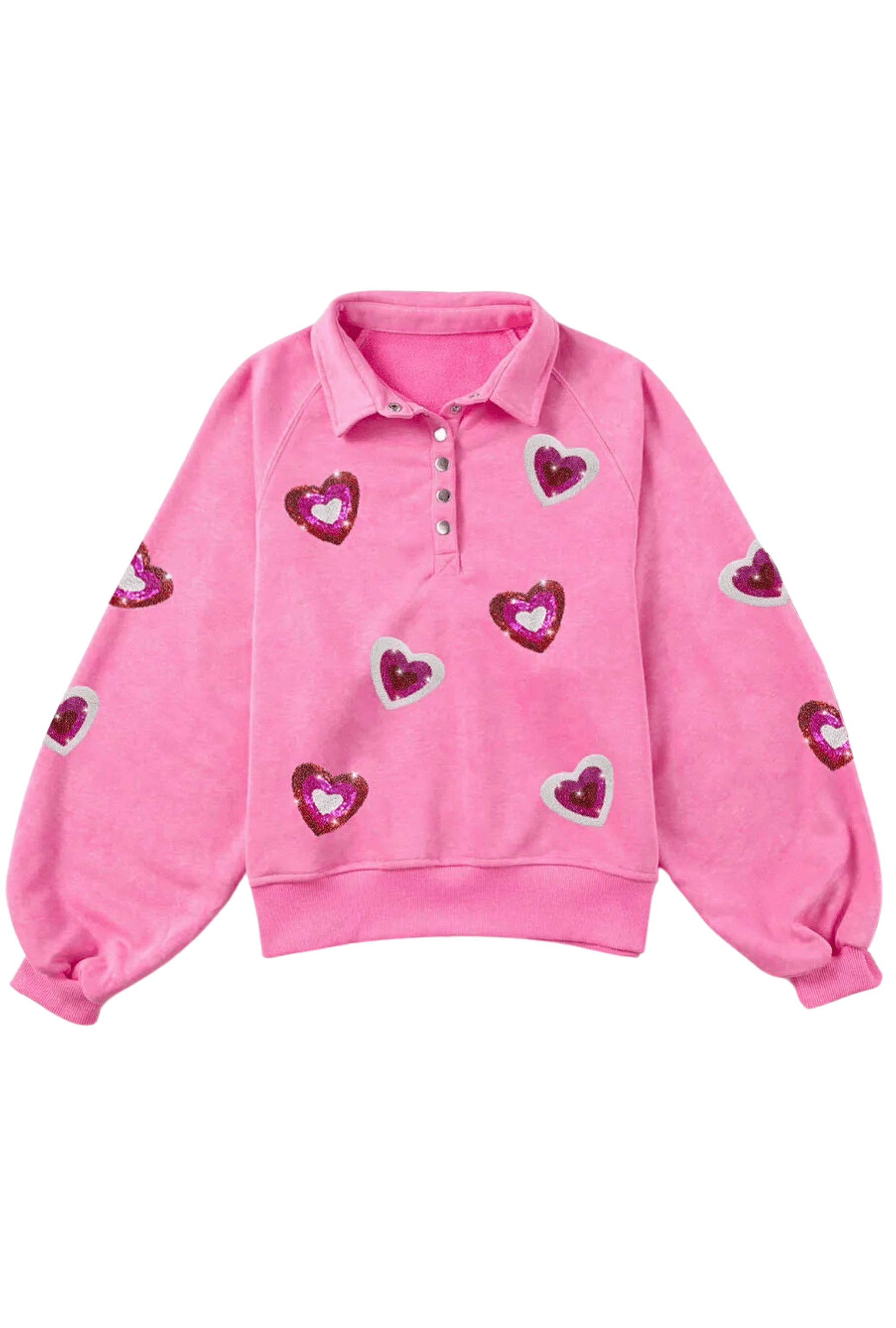 Pink Sequin Heart Top: Sparkle with Love - Dapper Deluxe Fashion