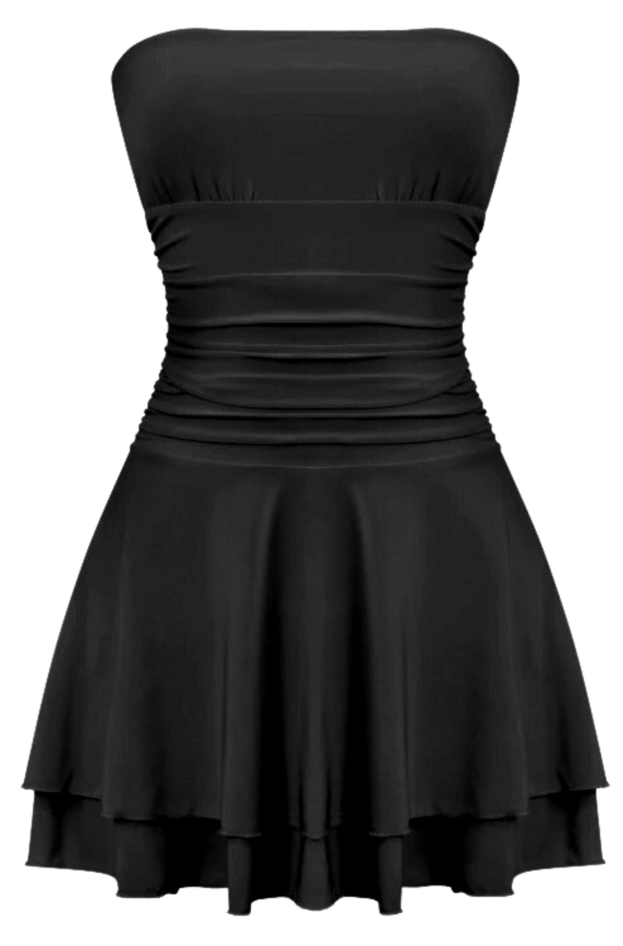 Snatched Gigi Ruched Layered Mini Dress - Dapper Deluxe Fashion