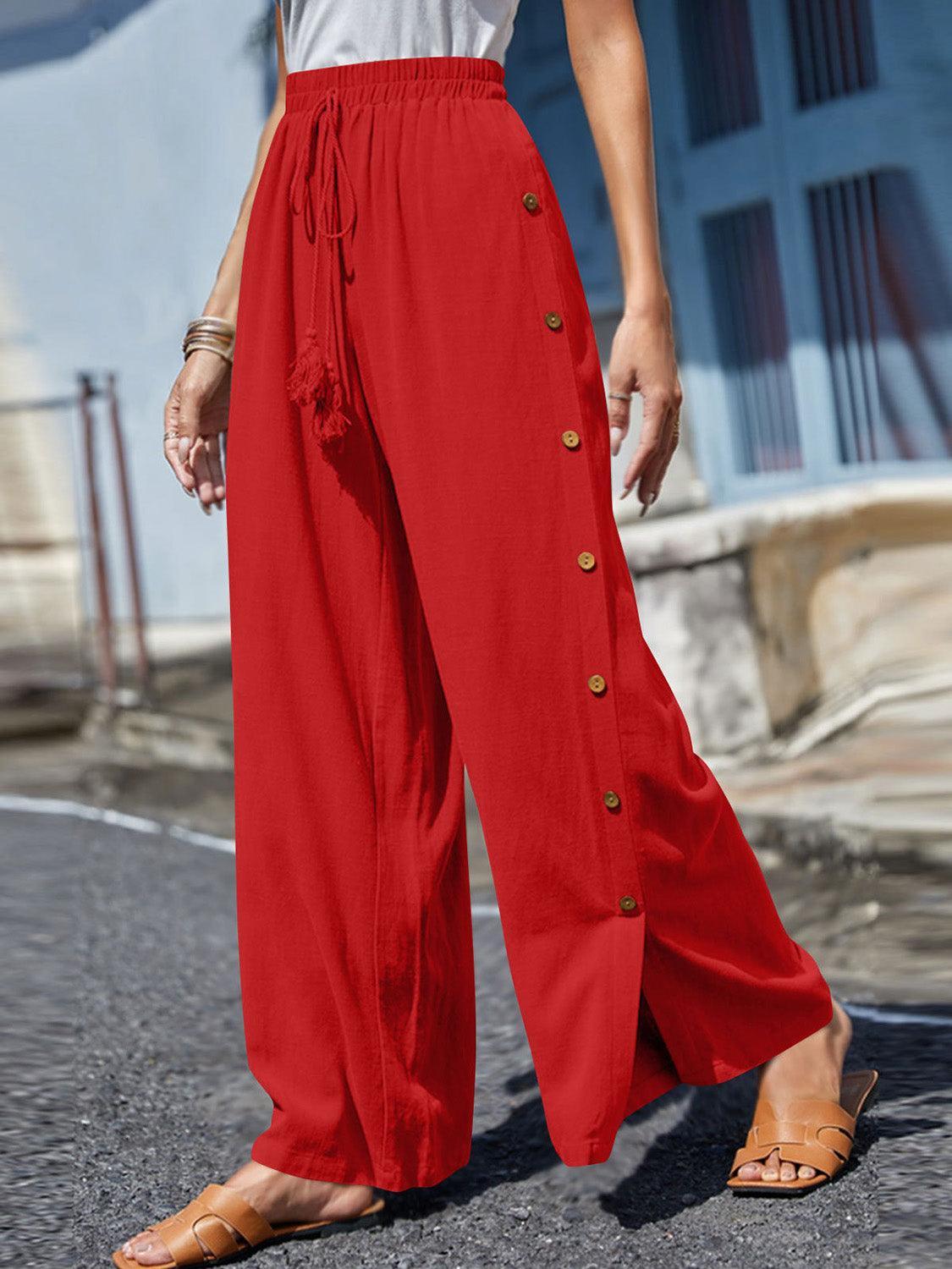 Breezy Tassel Wide Leg Pants - Dapper Deluxe Fashion