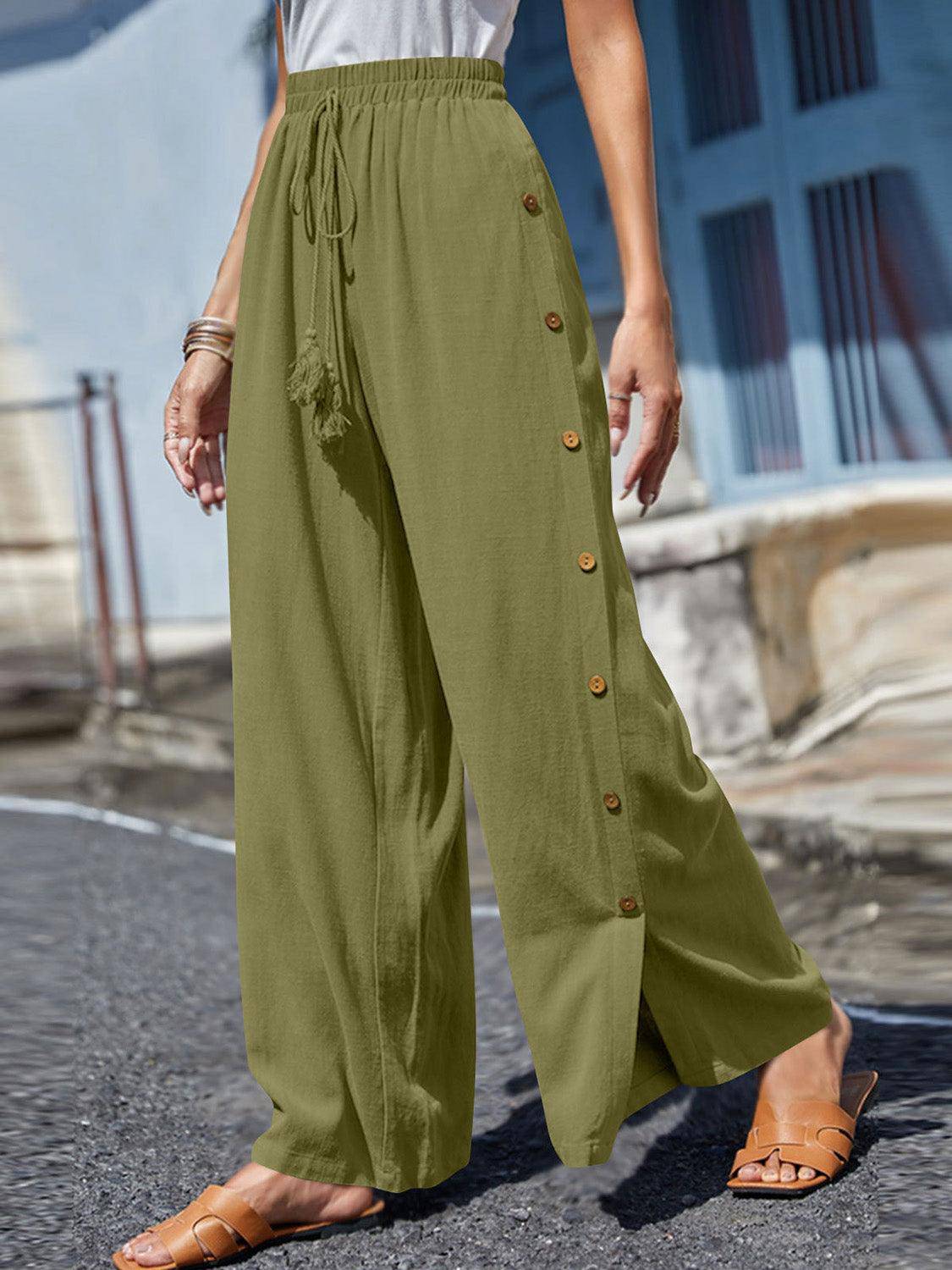 Breezy Tassel Wide Leg Pants - Dapper Deluxe Fashion