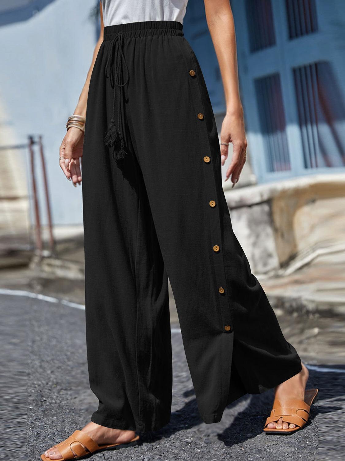 Breezy Tassel Wide Leg Pants - Dapper Deluxe Fashion