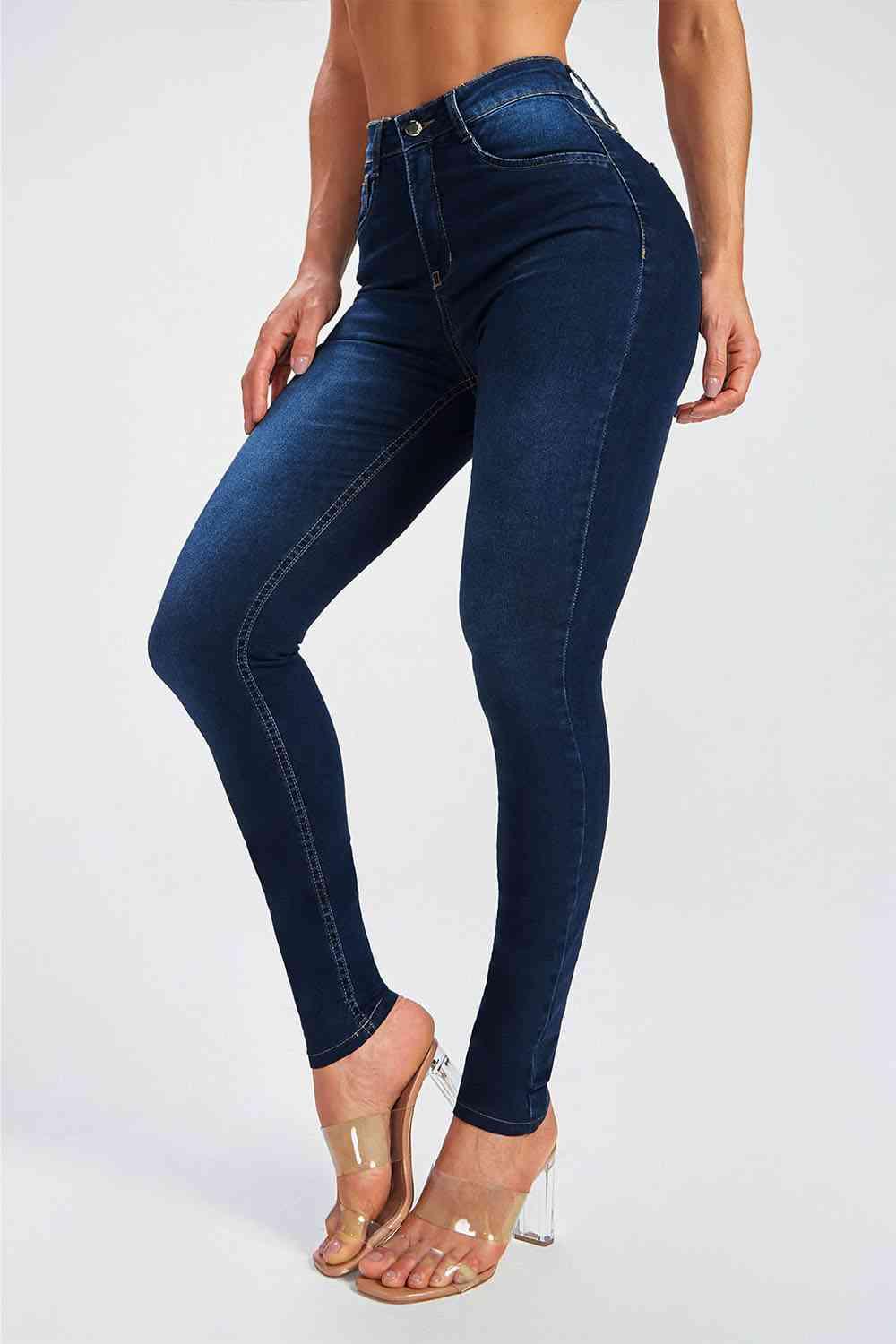 Buttoned Skinny Jeans - Dapper Deluxe Fashion