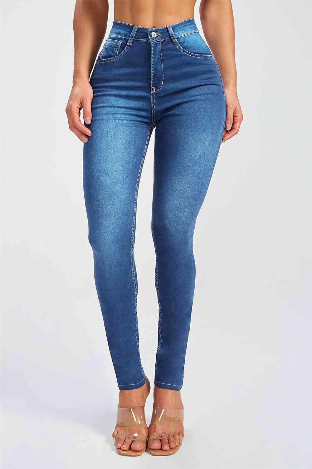 Buttoned Skinny Jeans - Dapper Deluxe Fashion