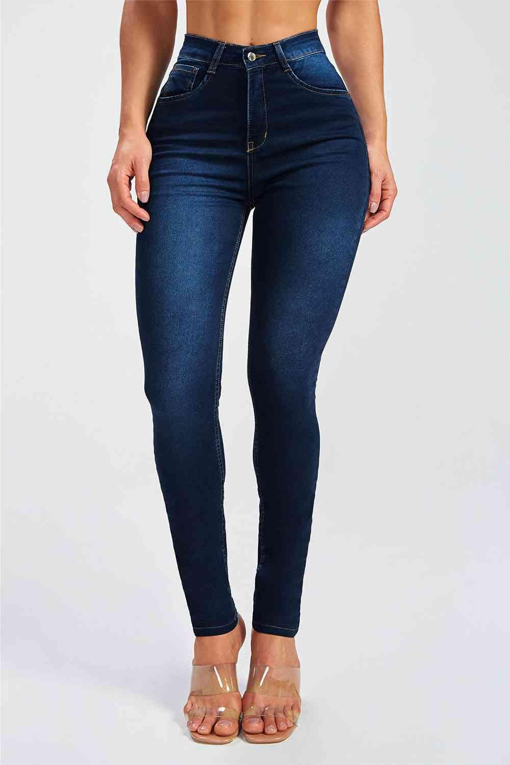 Buttoned Skinny Jeans - Dapper Deluxe Fashion