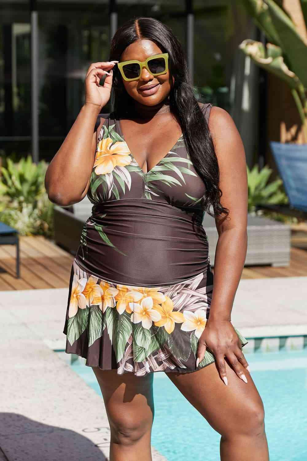 Hula Blossom Beach Swim Dress - Dapper Deluxe Fashion