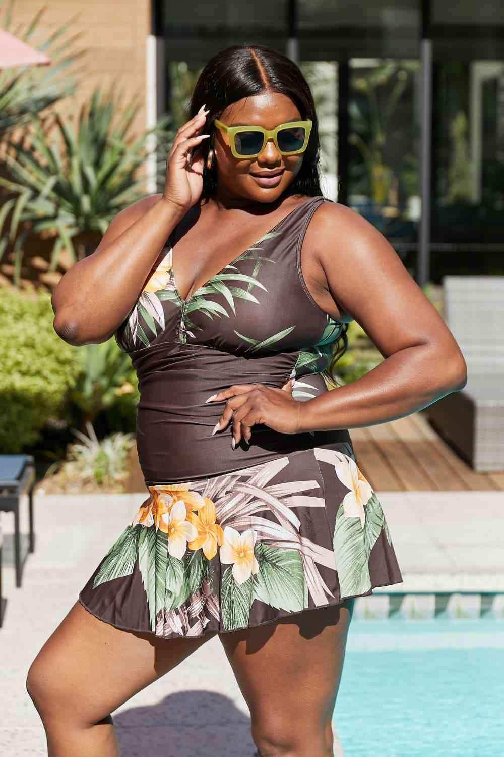 Hula Blossom Beach Swim Dress - Dapper Deluxe Fashion