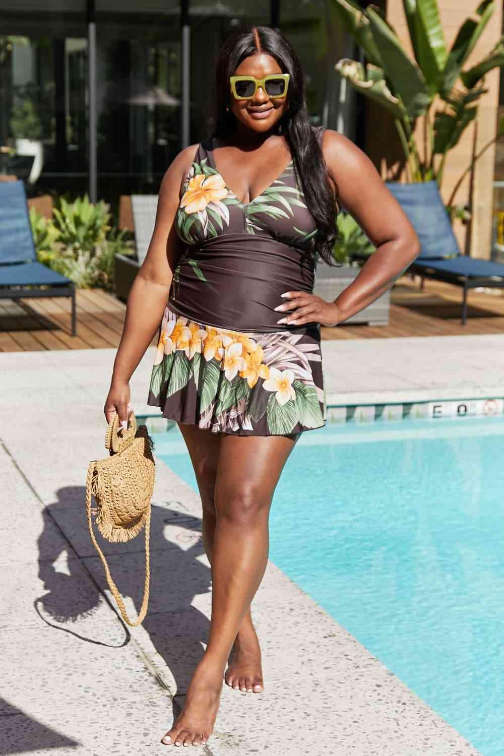 Hula Blossom Beach Swim Dress - Dapper Deluxe Fashion