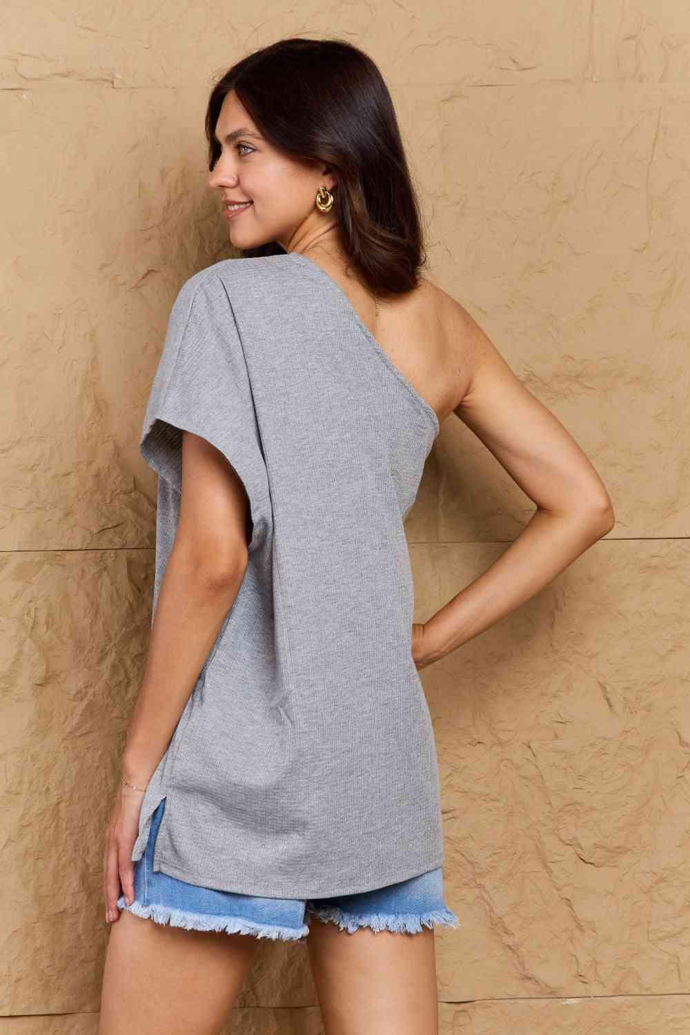 Ninexis in My Groove One Shoulder Loose Top - Dapper Deluxe Fashion