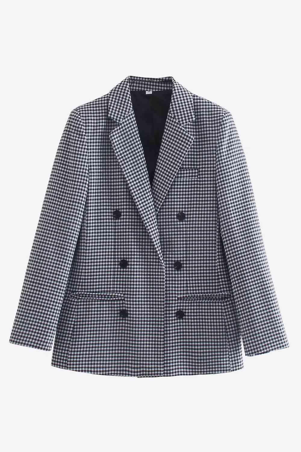 Plaid Double-Breasted Blazer - Dapper Deluxe Fashion