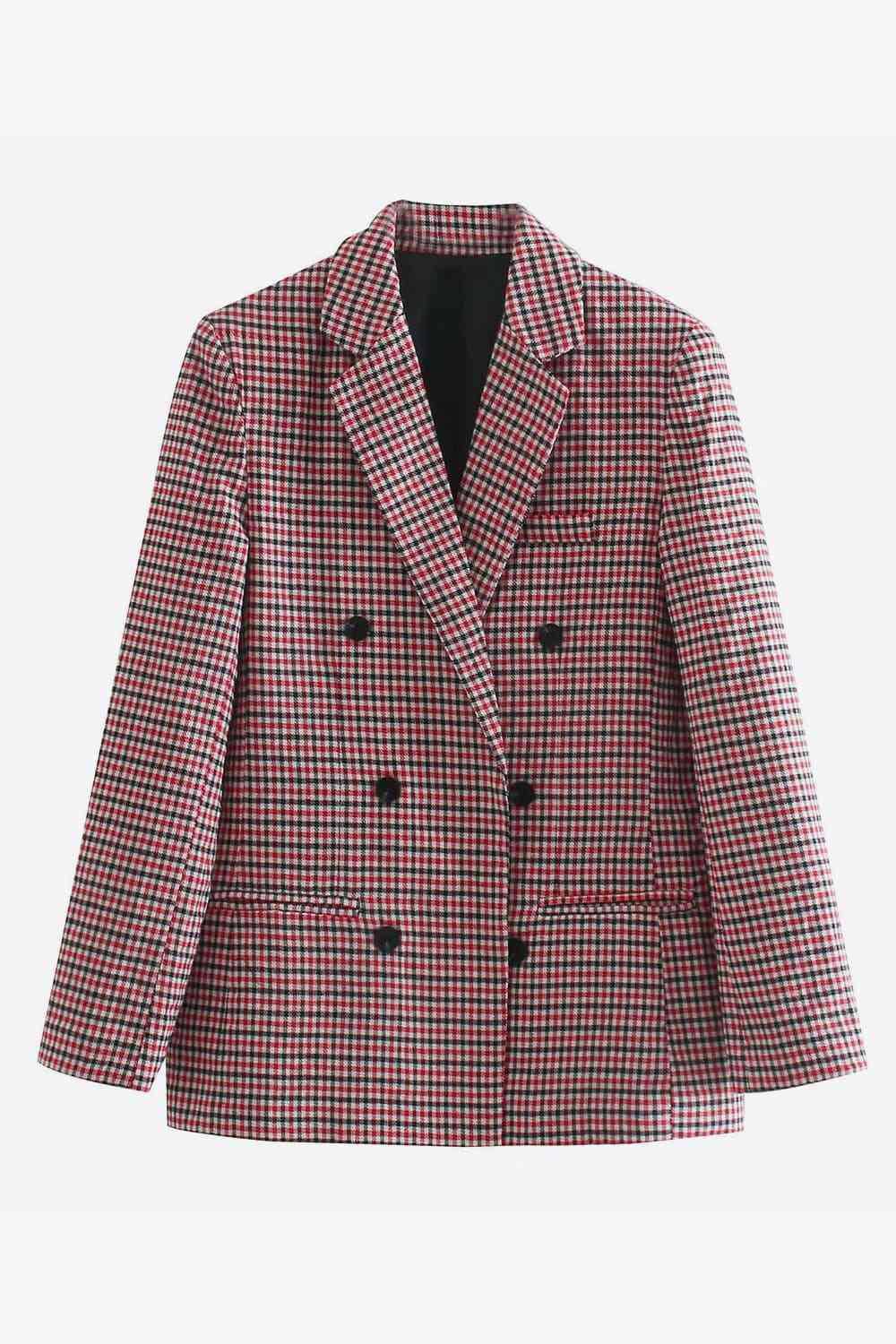 Plaid Double-Breasted Blazer - Dapper Deluxe Fashion