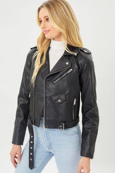 Rebel Blair Faux Leather Biker Jacket - Dapper Deluxe Fashion