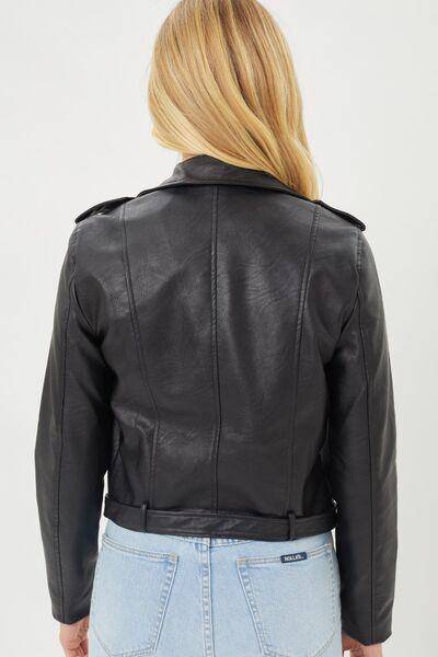 Rebel Blair Faux Leather Biker Jacket - Dapper Deluxe Fashion