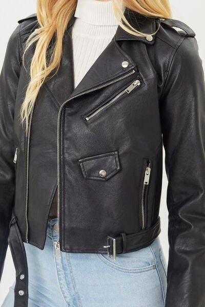 Rebel Blair Faux Leather Biker Jacket - Dapper Deluxe Fashion