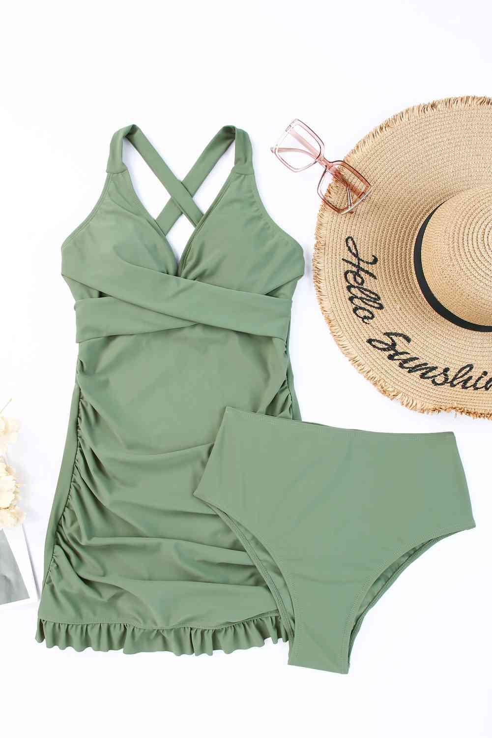 Sage Tankini Swimsuit Set - Dapper Deluxe Fashion