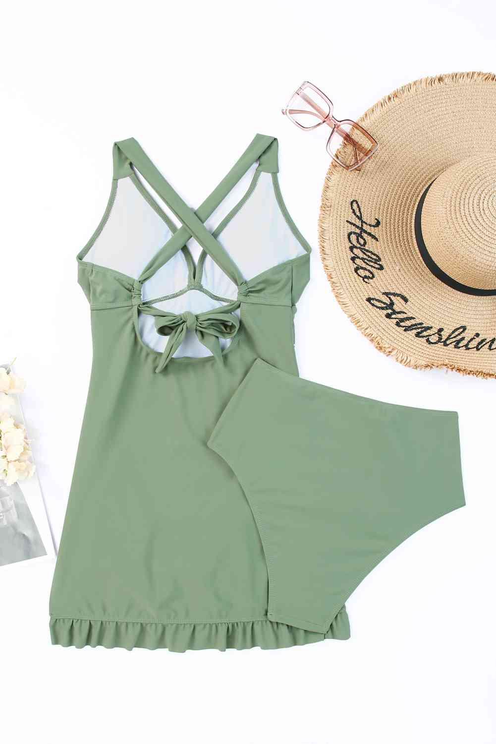 Sage Tankini Swimsuit Set - Dapper Deluxe Fashion