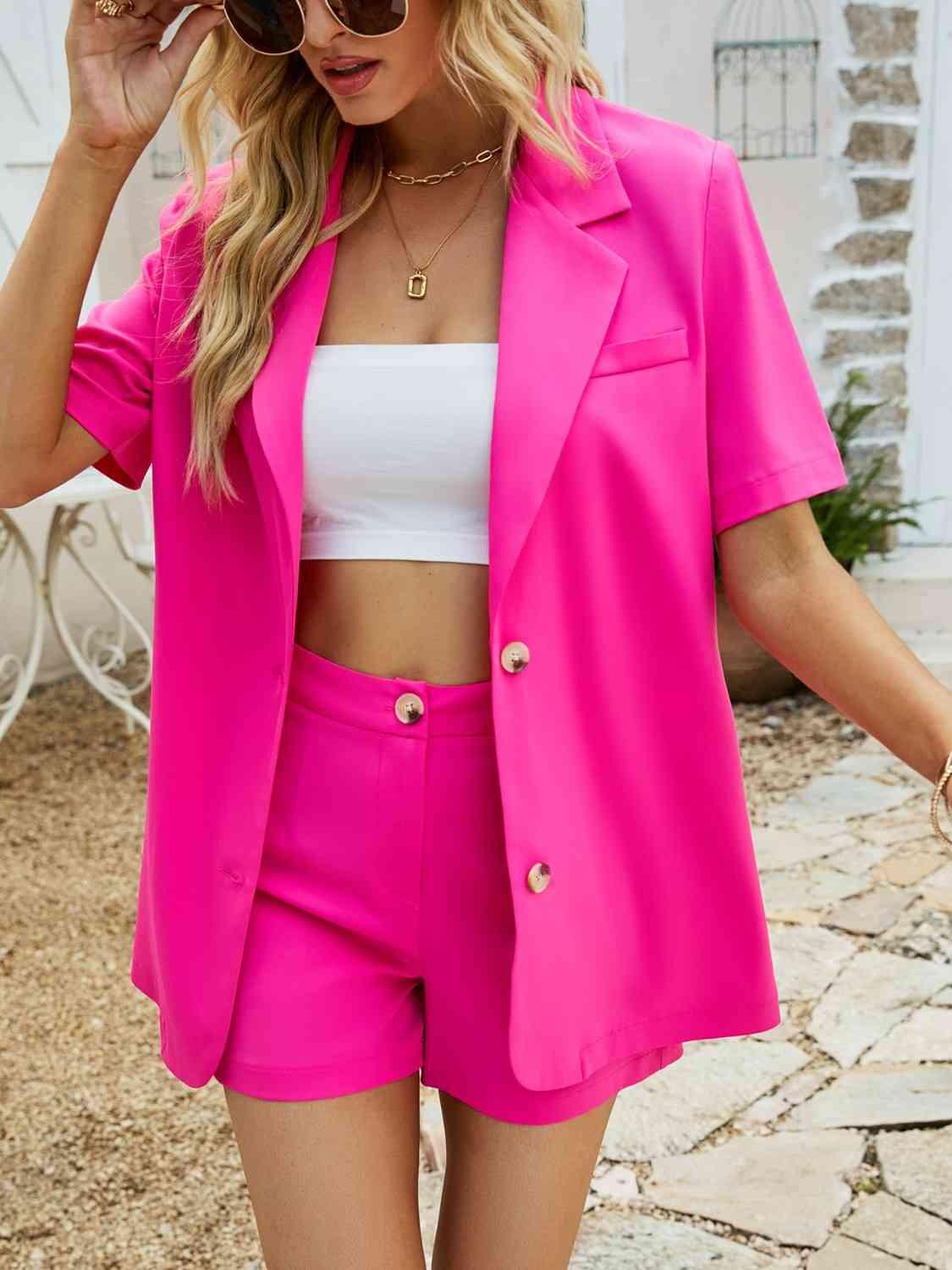 Short Sleeve Blazer and Shorts Set - Dapper Deluxe Fashion