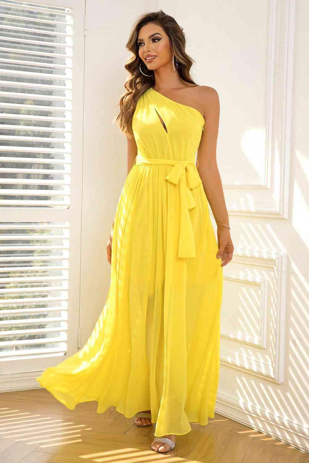 Sunshine Bliss One-Shoulder Maxi Dress - Dapper Deluxe Fashion