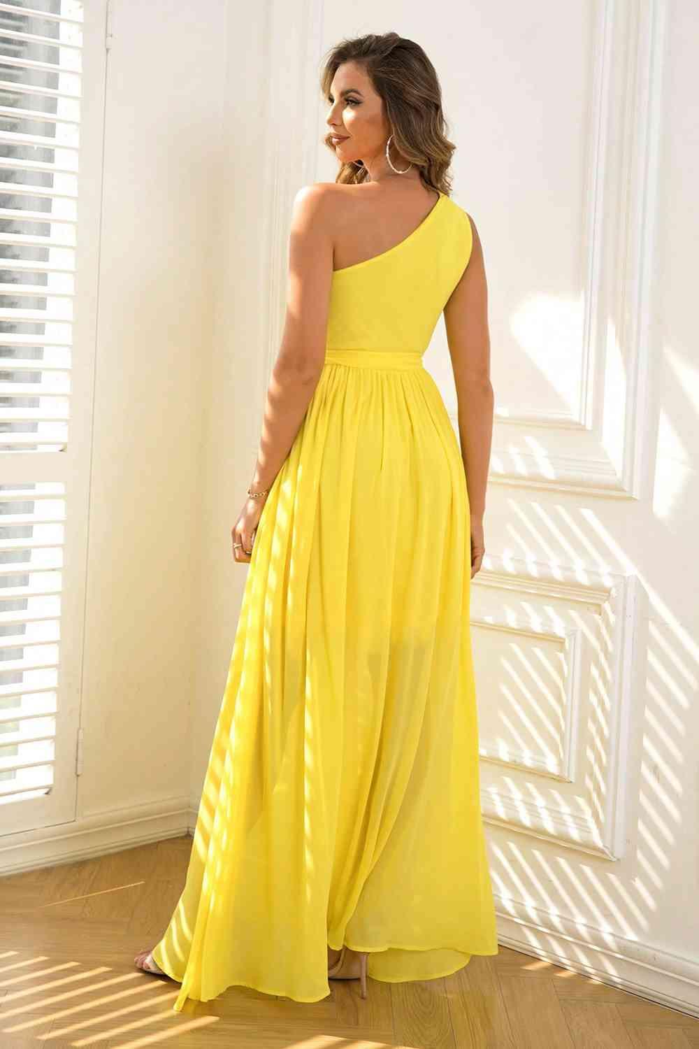 Sunshine Bliss One-Shoulder Maxi Dress - Dapper Deluxe Fashion