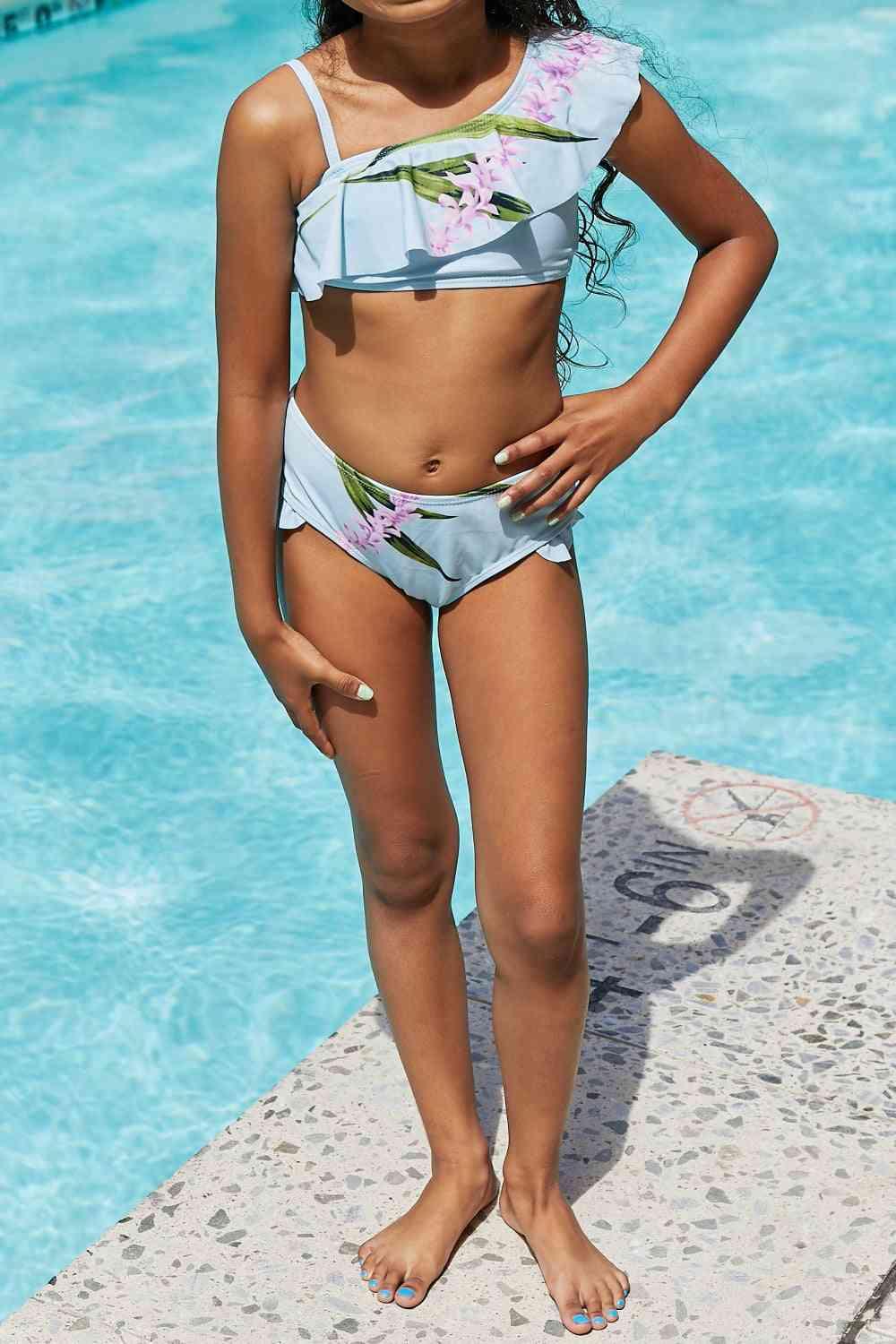 Vacay Mode Two-Piece Swim Set in Pastel Blue - Dapper Deluxe Fashion