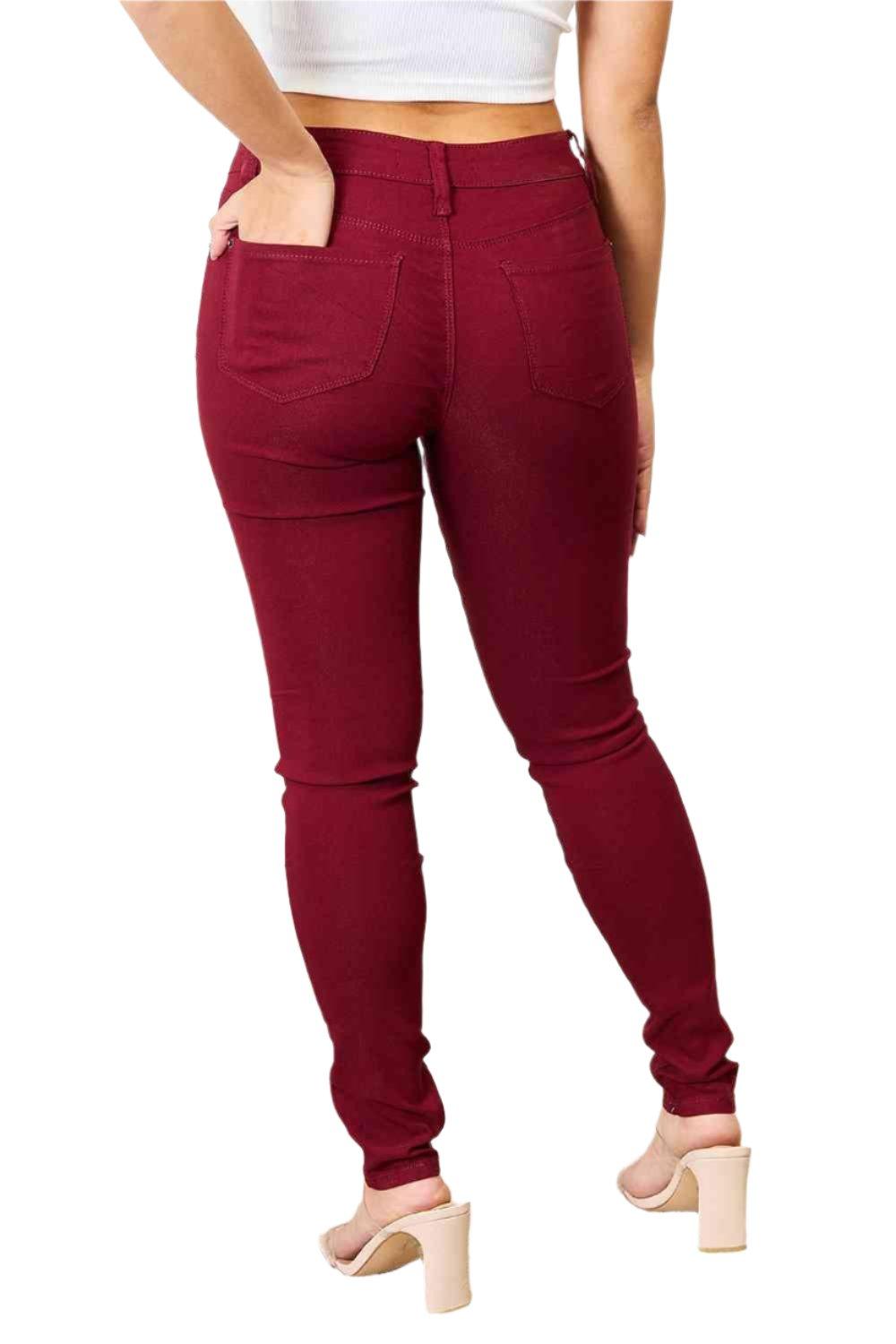 Wine Skinny Jeans - Dapper Deluxe Fashion